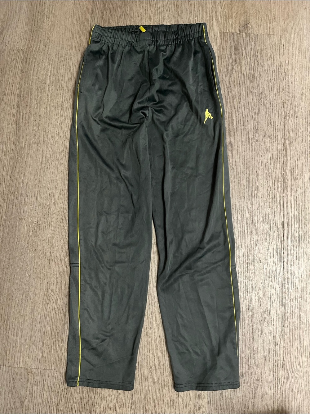 Kids Grey Track Pants with Yellow Piping 14/16